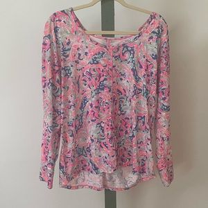 Lily Pulitzer luxletic womens long sleeve size L GUC